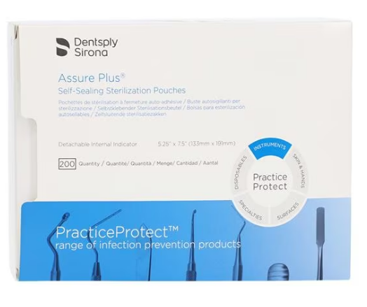 ASSURE PLUS 5.25" X 7.5" CLASS IV POUCHES (200) #83075 (SULTAN/DENTSPLY)