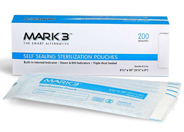MARK3 Self-Seal Sterilization Pouches – 3.5" x 10" (Box of 200) #100-6114