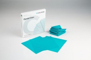 RUBBER DAM Non-Latex 5"x5" Medium 15pcs Teal Green #H09928 (Coltene)