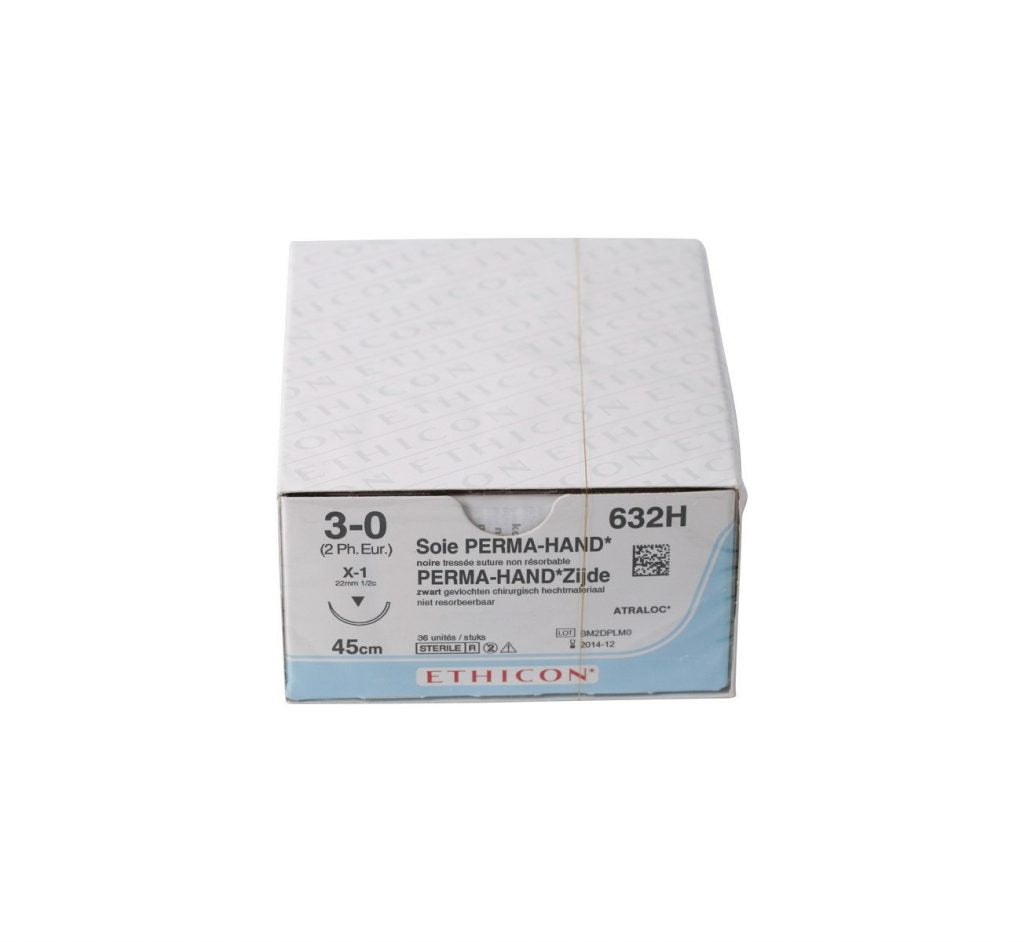 SUTURE #632H Ethicon 3/0 B.B.Silk X-1 Bx 36