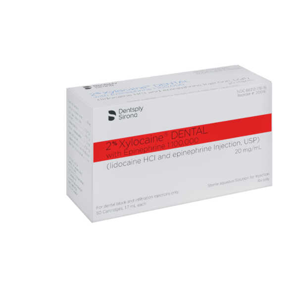XYLOCAINE 2% Bx 50x1.8ml GLASS - DENTSPLY