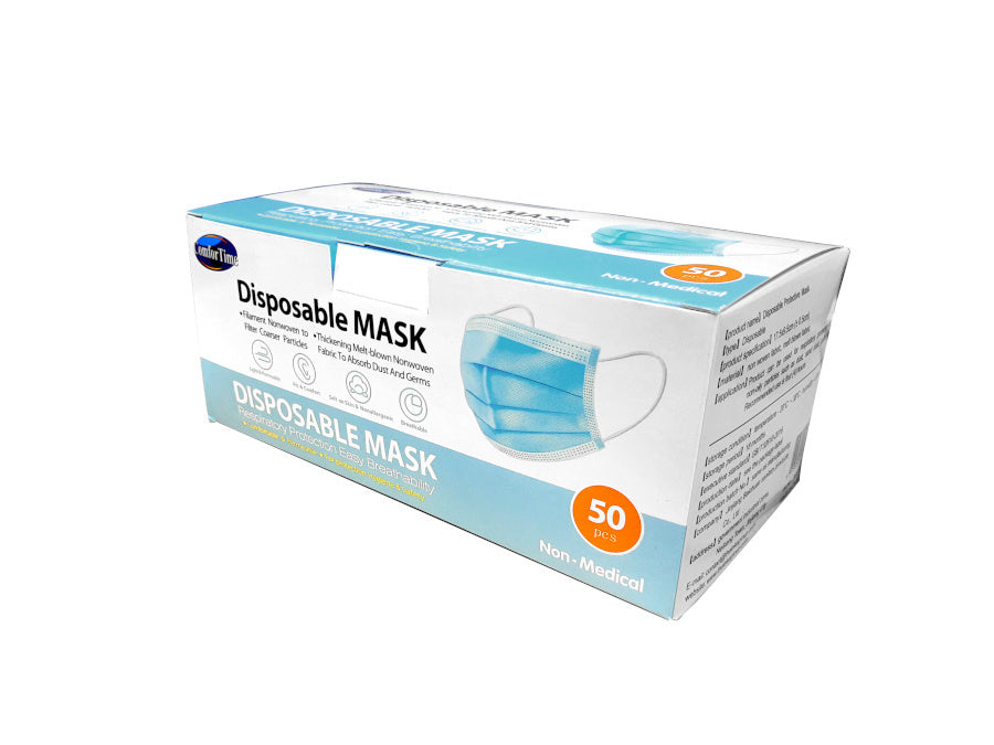 MASKS Ear-loop Non Medical Blue (50) (ComforTime)
