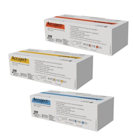 ACCUJECT NEEDLES 25G/27G/30G X Short / Short / Long 100 (DENTSPLY)