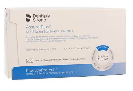 Dentsply Sultan ASSURE PLUS POUCHES 2.25X4 (57MMX102MM) BOX OF 200