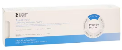 ASSURE PLUS 2.75" x 10" CLASS IV POUCHES (200) #83003 (SULTAN/DENTSPLY)