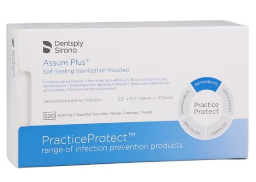 ASSURE PLUS 3.25" x 6.5" CLASS IV POUCHES (200) #83000 (SULTAN/DENTSPLY)