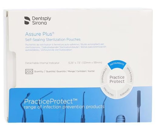 ASSURE PLUS  5.25" X 7.5" CLASS IV POUCHES (200) #83075 (SULTAN/DENTSPLY)