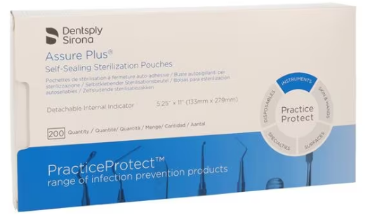 ASSURE PLUS  5.5" X 11" CLASS IV POUCHES (200) #83010 (SULTAN/DENTSPLY)