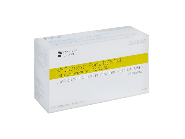 CITANEST Plain 4% HCl Bx 50x1.8ml #71115-1 (DENTSPLY) – Acmedent