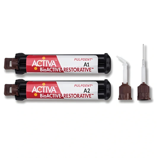 🎁 ACTIVA BioACTIVE-RESTORATIVE Value Refill 2 x 5ml/8gm Syringe + 40 automix tips with bendable 20 gauge metal cannula (100% off)