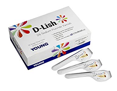 D-LISH 5% Sodium Fluoride Varnish Vanilla Cupcake Bx/50   #214450 (Young