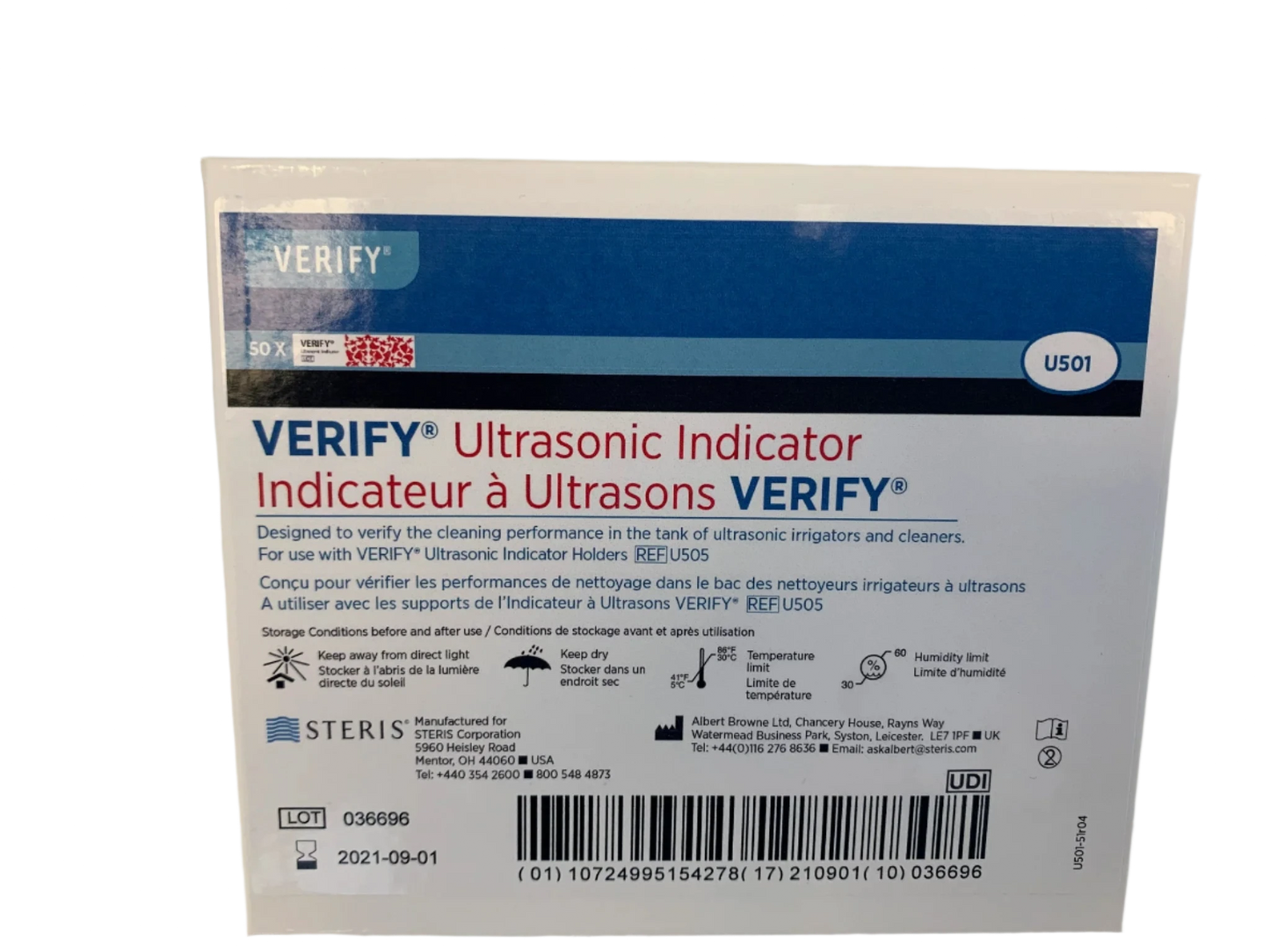 VERIFY Ultrasonic Indicators (50) #779-U501 (Steris)