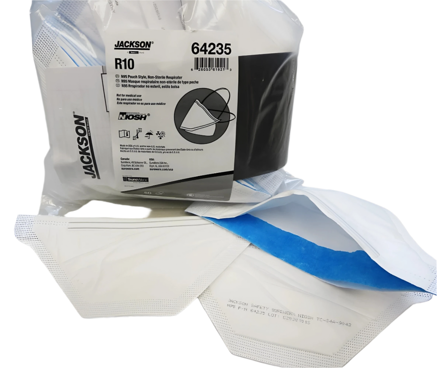 MASKS N95  'Jackson"  Particulate respirator Pk-50  #64235