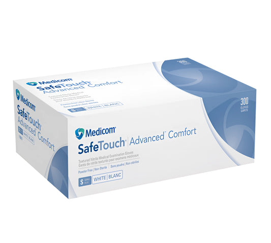 SAFETOUCH ADV COMFORT NTRL.WHITE P.F. Gloves (300) (MEDICOM)