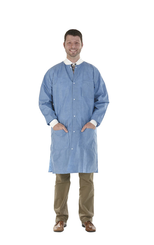 MEDICOM SAFEWEAR LAB COAT DEEP BLUE (12) #8107 (MEDICOM)