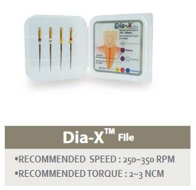 DIA-X Ni-Ti Rotary FILES 25 mm Pkg 4 (Diadent) – Acmedent