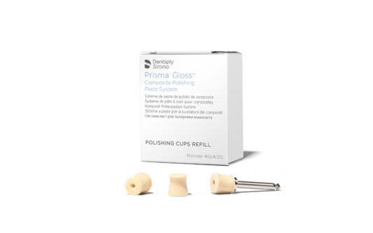 PRISMA GLOSS POLISHING CUPS REFILL (100) + MANDREL (1) #624020 (DENTSPLY)