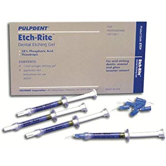 ETCH-RITE #ETCH  4x1.2 ml Syr+8 Tips 37% (Pulpdent)