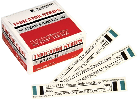 INDICATOR STRIPS \Steam  Sterilize (600) strips 30mm x 70mm (Plasdent) #IDS30-70