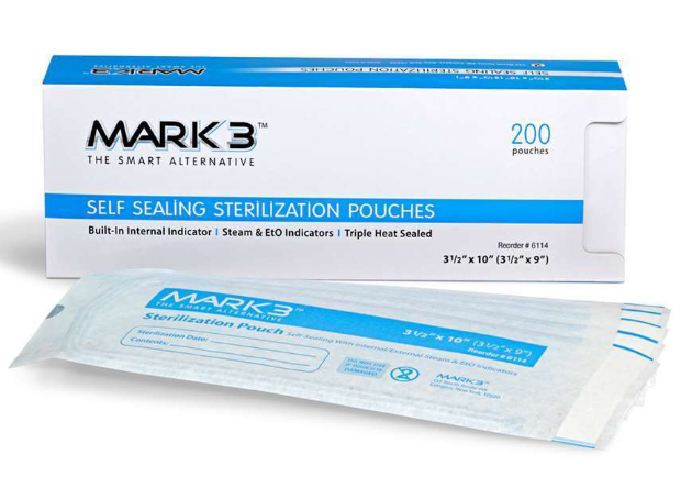 MARK3 SELF-SEAL 3.5" x 10" POUCHES  200bx #100-6114