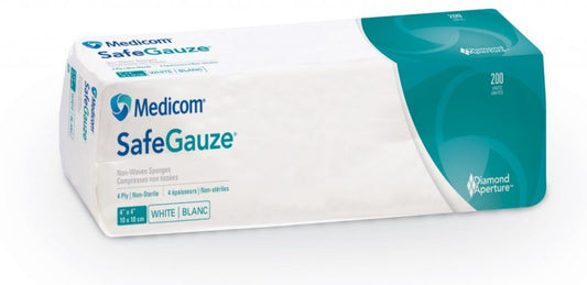 SAFEGAUZE 4" x 4" 4 Ply Cs 2000 Non-Woven #4544 (MEDICOM)