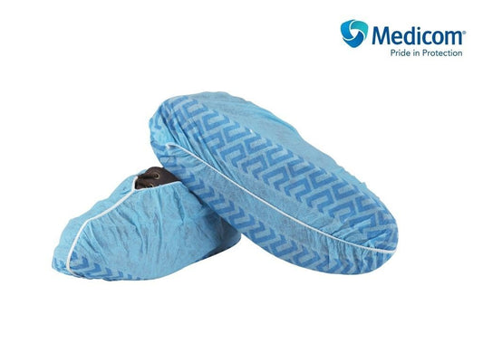 SHOE COVER Non Cond. Non Skid BLUE (300) #8007 (MEDICOM)