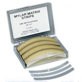 MYLAR MATRIX STRIPS Pkg-100 Straight Clear 0.002 (3/8" x 4")