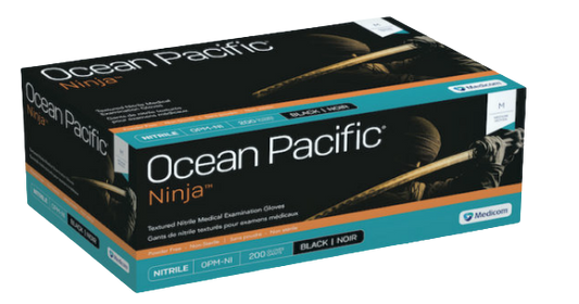 Medicom Ocean Pacific NINJA BLACK Nitrile Pwd Free Gloves (200)