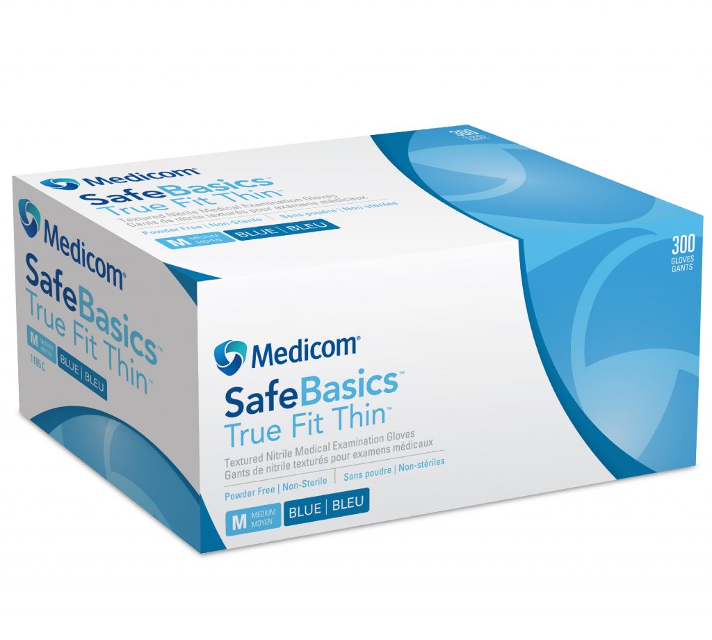 🎁 SAFEBASICS True Fit Thin Nitrile Blue PF 1185 (300) (MEDICOM) (100% off)