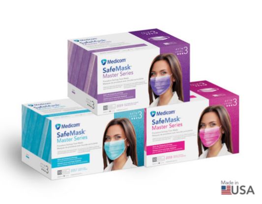 SAFEMASK MASTERSERIES PROCEDURE EARLOOP FACE MASKS L3 (MEDICOM)