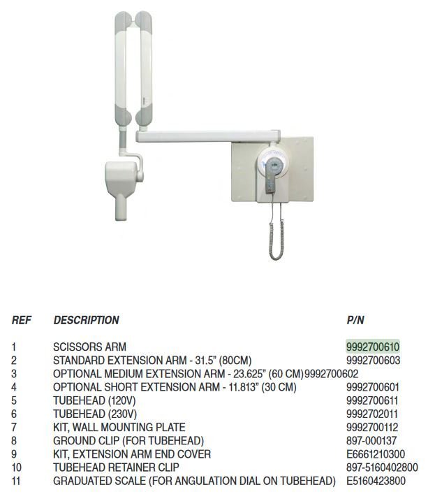 DENT-X ENDOS ACP EXTENSION ARM 80cm (31.5") #9992700603