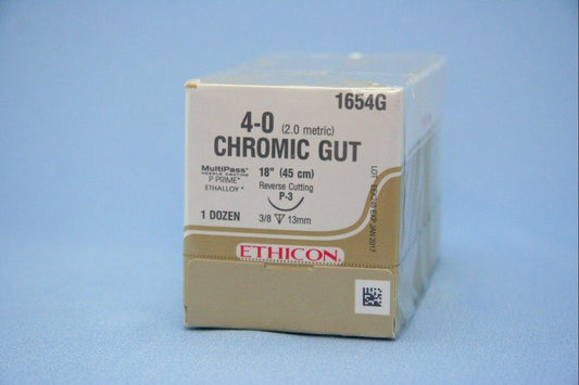 SUTURE  #1654G Ethicon 4/0 CHR GUT (12)