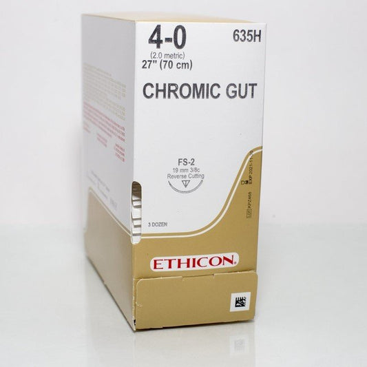 SUTURE  #635H *Bx/36* Ethicon 4/0 Gut Chro. FS2