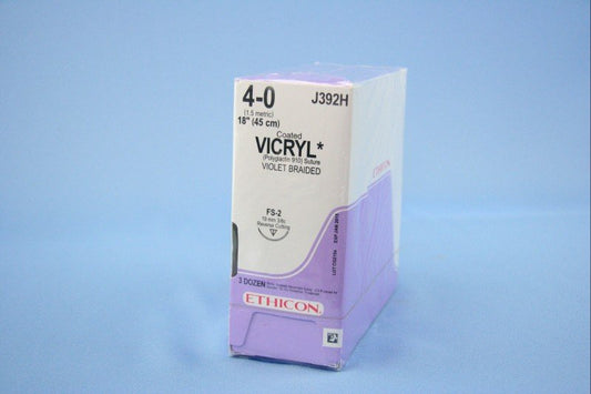 SUTURE  #J392H Ethicon 4/0 Vicryl Vio.B. FS-2 18' (36)