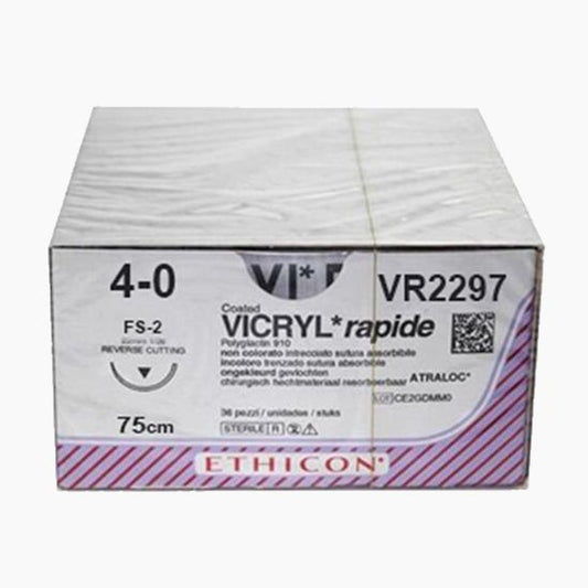 SUTURE  #VR2297 Ethicon Vicryl Rapide FS2 4/0 Undyed 27" (36)