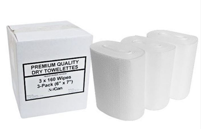 Scican, OPTIM 33TB, Wipes, Dry, Refill, 6" X 7", 480 (3 X 160) Sheets/Box