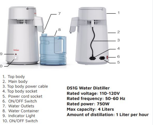 TUTTNAUER  DS1G 1Gal. WATER DISTILLER