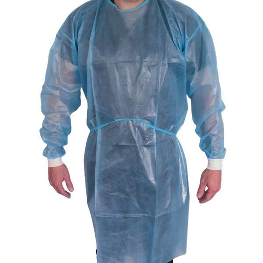 D2D Disposable Isolation Gowns - Knitted Cuff - Level 1 - PACK OF 10 PIECES - GWNPPPE33G-10