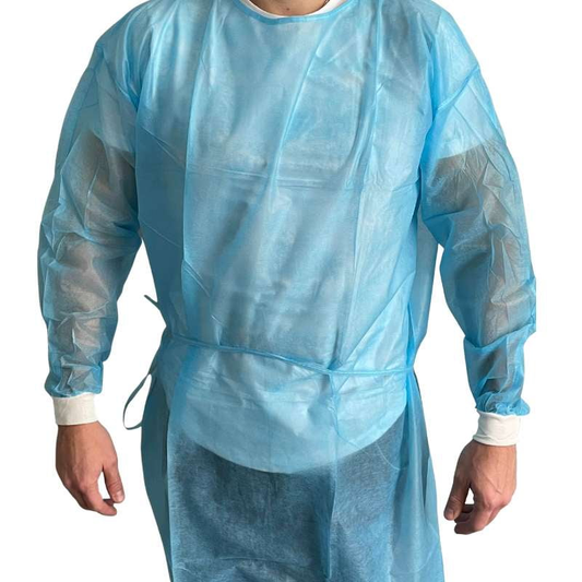 D2D Disposable Isolation Gowns - Knitted Cuff - CASE (100 Pieces) - GWNPP30G-CASE