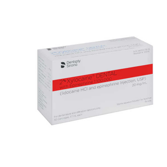 XYLOCAINE 2%  Bx 50x1.8ml GLASS -  DENTSPLY