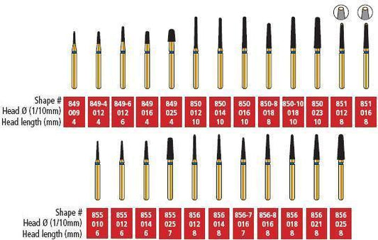 ALPEN FG Pk-5 DIAMOND Round End Taper Coarse Blue / Coarse Green (Coltene)