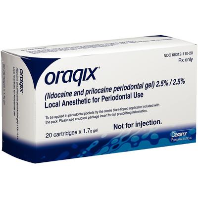 ORAQIX 20 Doses Periodontal GEL Non-Injectable Local Anest. (DENTSPLY) #66312020CA-1