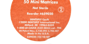 PALODENT MINI-MATRICES Pk/50     (MM02) #659020 (DENTSPLY)