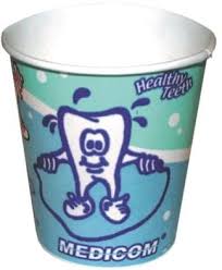 CUPS 4 oz Poly-coated Paper Healthy Teeth Cs 1000 #114-CH (MEDICOM)