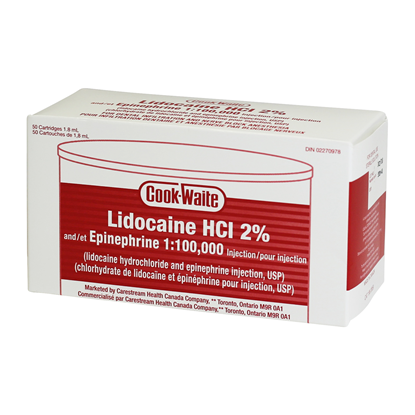 LIDOCAINE 2% RED (Cook Waite) 1:100000 50×1.8ml