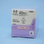 SUTURE  #J489G Ethicon Vicryl Undyed P-1 6/0 18″ (12)
