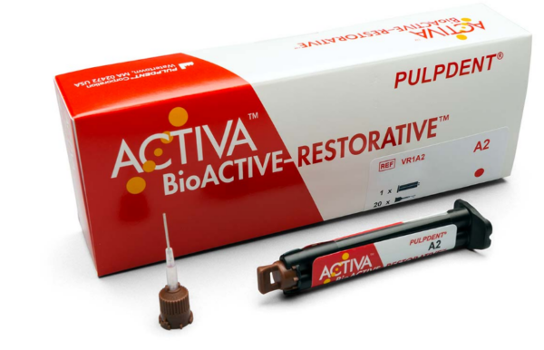 PULPDENT ACTIVA BioActive  Restorative #VR1A1 5ml/8gm syr + 20 automix tips with bendable 20 gauge metal cannula