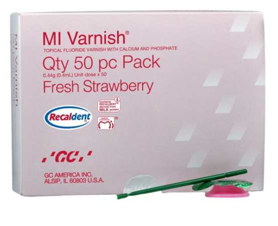 GC America MI Varnish 50x.0.40ml+ 50 Applicators Strawberry #442550