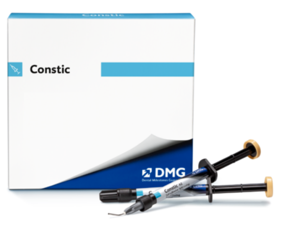 DMG Constic – Opaque-White (2-2gm Syringe, 1 Brush Holder, 20 Clip-On Brushes, 20 Luer-Lock Silver Tips) #220705